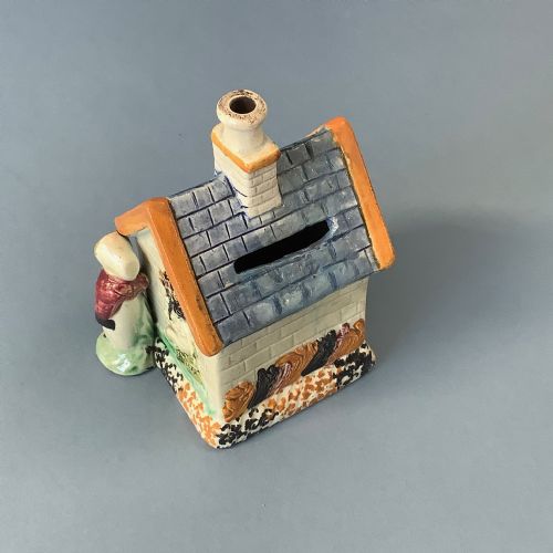 ANTIQUE EARLY C19 PRATTWARE MONEY BOX - ADDITIONAL PHOTO 1