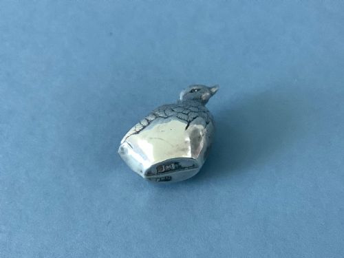 ANTIQUE SILVER NOVELTY DUCKLING PIN CUSHION - ADDITIONAL PHOTO 4