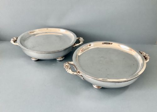 PAIR OLD SHEFFIELD PLATE WARMING DISHES - ADDITIONAL PHOTO 1