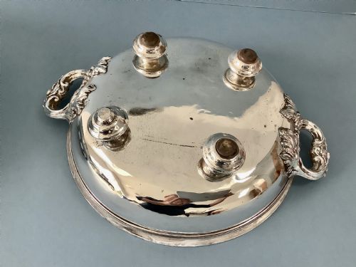 PAIR OLD SHEFFIELD PLATE WARMING DISHES - ADDITIONAL PHOTO 4