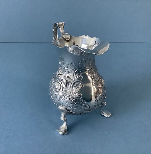 ANTIQUE GEORGE II SILVER JUG - ADDITIONAL PHOTO 4