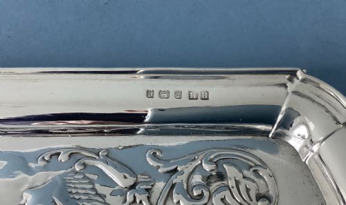 ANTIQUE EDWARDIAN ART NOUVEAU SILVER TRAY - ADDITIONAL PHOTO 1