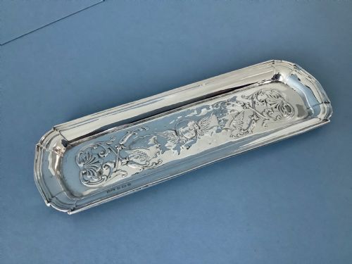 ANTIQUE EDWARDIAN ART NOUVEAU SILVER TRAY - ADDITIONAL PHOTO 3