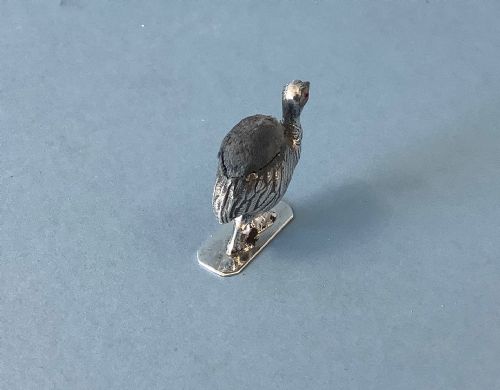 RARE ANTIQUE SILVER PIN CUSHION EMU - ADDITIONAL PHOTO 2