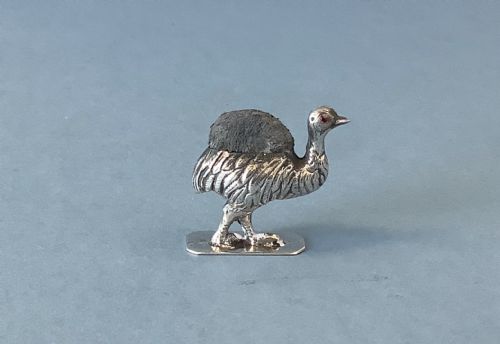 RARE ANTIQUE SILVER PIN CUSHION EMU - ADDITIONAL PHOTO 3