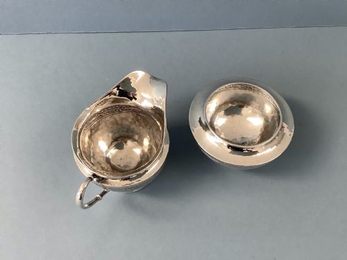 ANTIQUE SILVER LIBERTY MILK JUG AND SUGAR BOWL - ADDITIONAL PHOTO 2