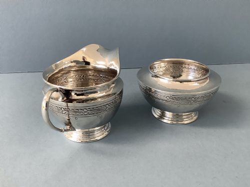 ANTIQUE SILVER LIBERTY MILK JUG AND SUGAR BOWL - ADDITIONAL PHOTO 5