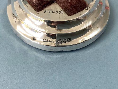 ANTIQUE SILVER WWI RED CROSS PIN CUSHION - ADDITIONAL PHOTO 1