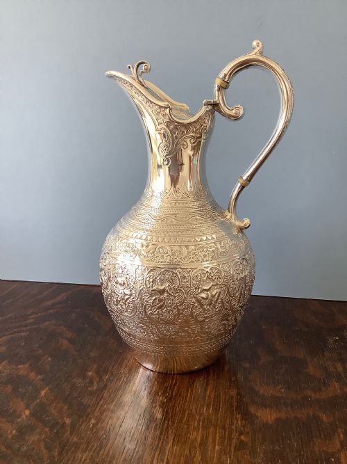 victorian glasgow silver claret jug 1890 - CATEGORY: ANTIQUE SILVER - DATED VICTORIAN