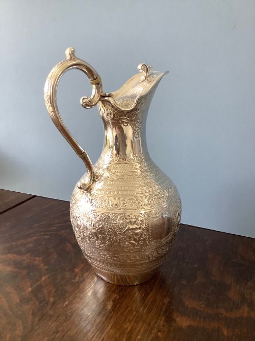 VICTORIAN GLASGOW SILVER CLARET JUG 1890 - ADDITIONAL PHOTO 2