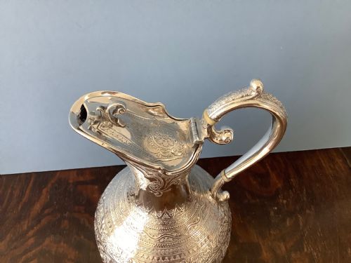VICTORIAN GLASGOW SILVER CLARET JUG 1890 - ADDITIONAL PHOTO 3