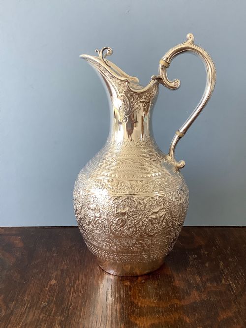 VICTORIAN GLASGOW SILVER CLARET JUG 1890 - ADDITIONAL PHOTO 8