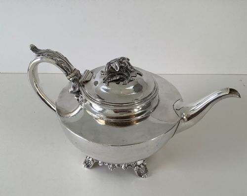 WILLIAM IV SILVER TEAPOT 1834 - ADDITIONAL PHOTO 3