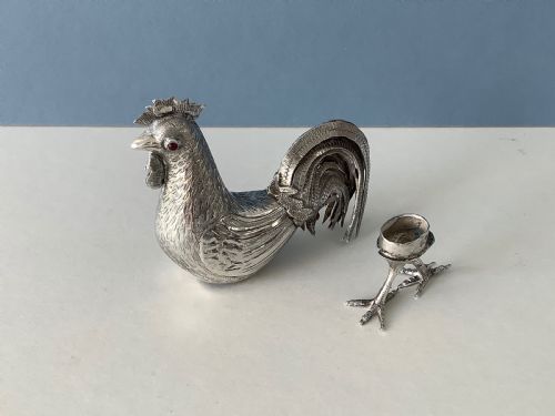 VICTORIAN SILVER NOVELTY COCKEREL SNUFF BOX 1890 - ADDITIONAL PHOTO 2