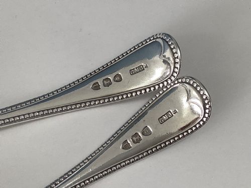 PAIR OF ANTIQUE VICTORIAN SOLID SILVER LADLES 1895 - ADDITIONAL PHOTO 2