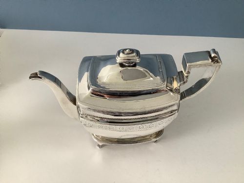 GEORGIAN SOLID SILVER TEAPOT AND STAND 1807 - ADDITIONAL PHOTO 5