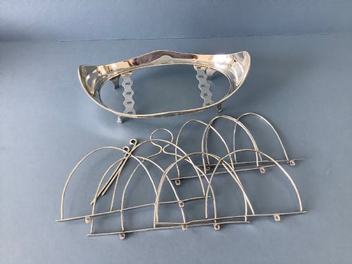 unusual antique georgian silver toast rack - CATEGORY: ANTIQUE SILVER - DATED GEORGIAN