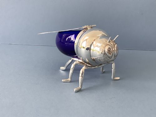 SILVER PLATED NOVELTY BEE HONEY POT - ADDITIONAL PHOTO 1