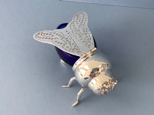 SILVER PLATED NOVELTY BEE HONEY POT - ADDITIONAL PHOTO 2