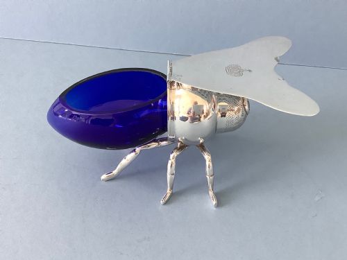 SILVER PLATED NOVELTY BEE HONEY POT - ADDITIONAL PHOTO 4