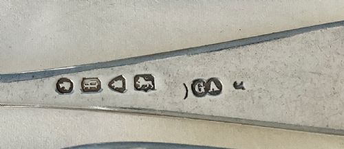 SET OF SIX ANTIQUE VICTORIAN SOLID SILVER DESSERT FORKS - ADDITIONAL PHOTO 2