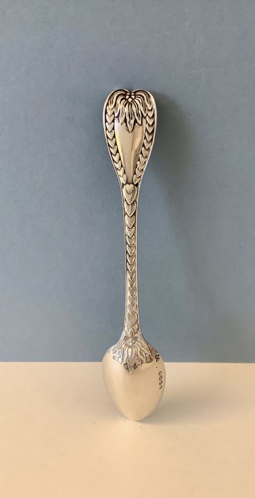 RARE ANTIQUE SOLID SILVER PALM PATTERN SPOON - ADDITIONAL PHOTO 1