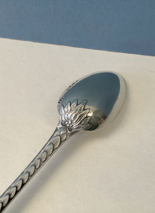 RARE ANTIQUE SOLID SILVER PALM PATTERN SPOON - ADDITIONAL PHOTO 4