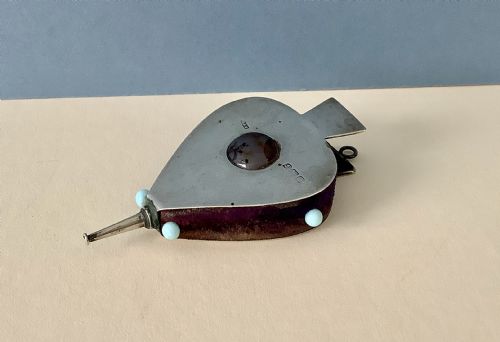 ANTIQUE EDWARDIAN SILVER PIN CUSHION BELLOWS - ADDITIONAL PHOTO 3