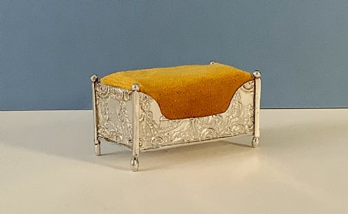 antique edwardian solid silver cradle pin cushion - CATEGORY: ANTIQUE SILVER - DATED EDWARDIAN