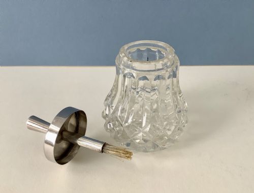 ANTIQUE SOLID SILVER LIDDED GLUE POT ASPREY - ADDITIONAL PHOTO 2