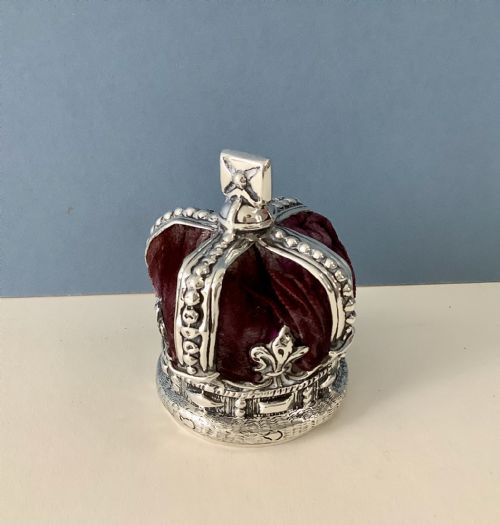 ANTIQUE VICTORIAN SOLID SILVER PIN CUSHION CROWN - ADDITIONAL PHOTO 3