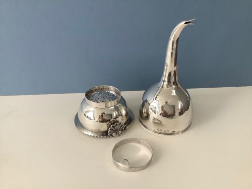 ANTIQUE GEORGIAN SOLID SILVER 3PART WINE FUNNEL - ADDITIONAL PHOTO 6