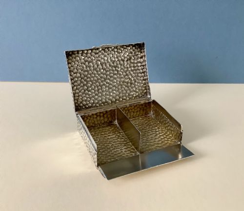 ANTIQUE SILVER PLAYING CARD BOX NELSON AND DRAKE - ADDITIONAL PHOTO 1