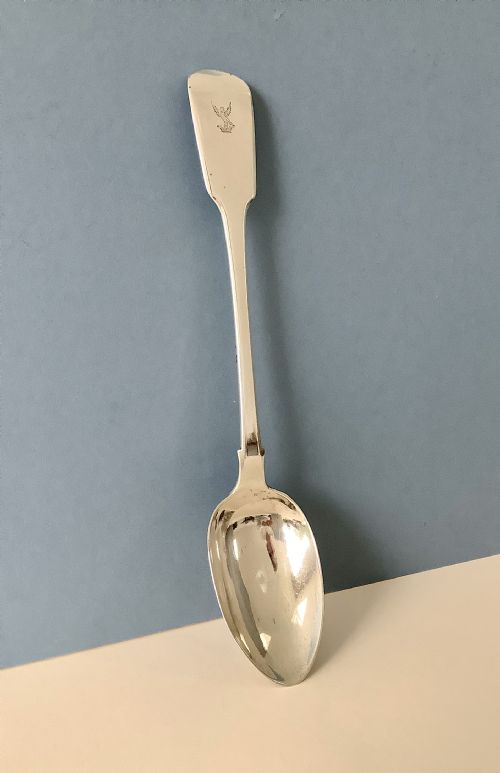 ANTIQUE WILLIAM IV SOLID SILVER BASTING SPOON - ADDITIONAL PHOTO 1
