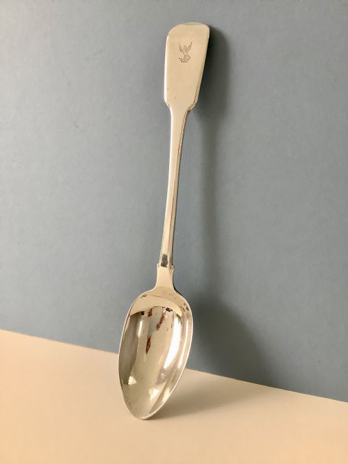 antique william iv solid silver basting spoon - CATEGORY: ANTIQUE SILVER - DATED GEORGIAN