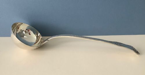 ANTIQUE WILLIAM IV HEAVY SOLID SILVER LADLE - ADDITIONAL PHOTO 1