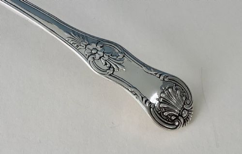 ANTIQUE WILLIAM IV HEAVY SOLID SILVER LADLE - ADDITIONAL PHOTO 3
