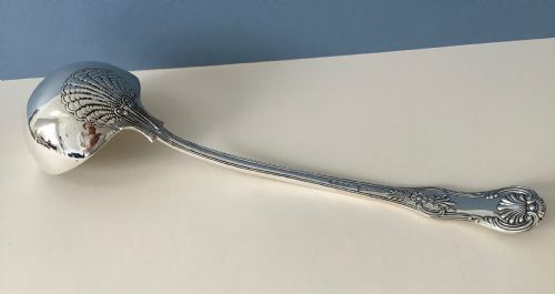 ANTIQUE WILLIAM IV HEAVY SOLID SILVER LADLE - ADDITIONAL PHOTO 5