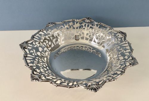 HEAVY EDWARDIAN ANTIQUE SOLID SILVER DISH OR BOWL - ADDITIONAL PHOTO 5