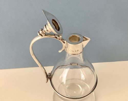 PAIR OF ANTIQUE SILVER MOUNTED CLARET WINE JUGS - ADDITIONAL PHOTO 2