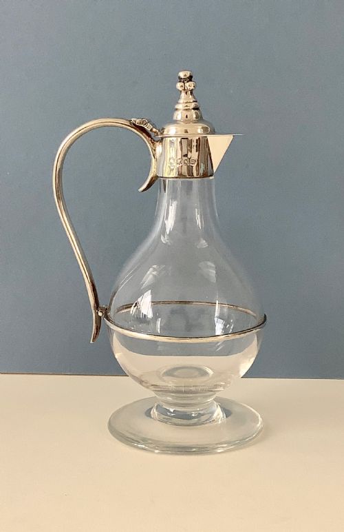 PAIR OF ANTIQUE SILVER MOUNTED CLARET WINE JUGS - ADDITIONAL PHOTO 5
