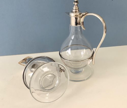 PAIR OF ANTIQUE SILVER MOUNTED CLARET WINE JUGS - ADDITIONAL PHOTO 6