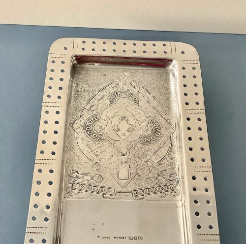 ANTIQUE VICTORIAN SOLID SILVER CRIBBAGE BOARD - ADDITIONAL PHOTO 5