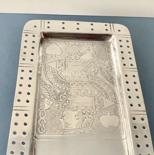 ANTIQUE VICTORIAN SOLID SILVER CRIBBAGE BOARD - ADDITIONAL PHOTO 6