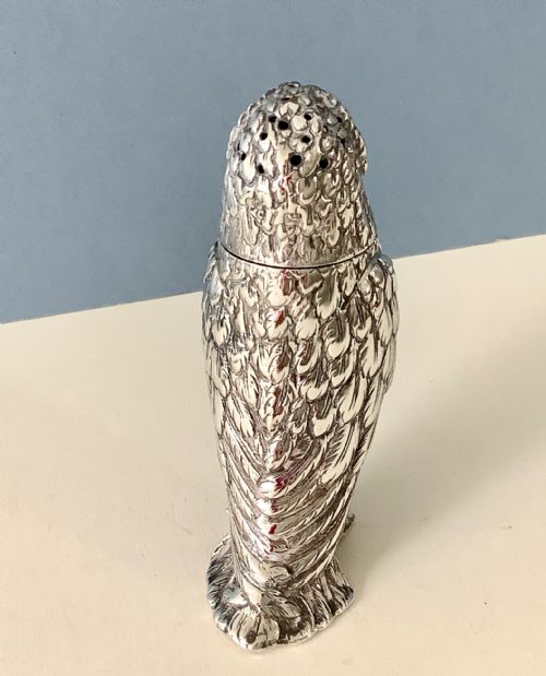 ANTIQUE VICTORIAN SILVER OWL PEPPER POT - ADDITIONAL PHOTO 6