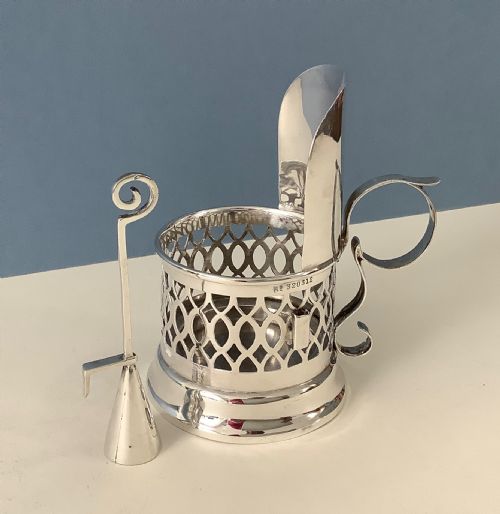 ANTIQUE EDWARDIAN SILVER CHAMBERSTICK - ADDITIONAL PHOTO 2