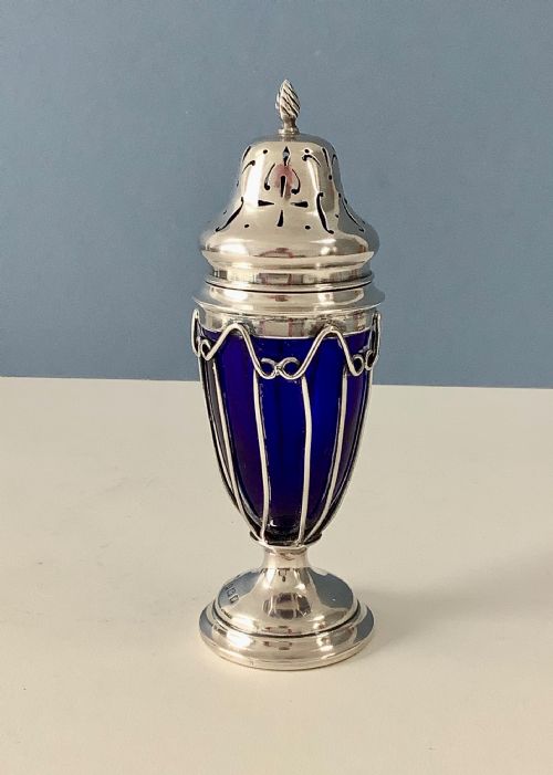 antique edwardian silver sugar caster - CATEGORY: ANTIQUE SILVER - DATED EDWARDIAN
