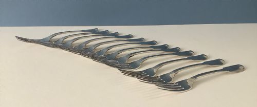 SET OF TWELVE YORK SILVER DINNER FORKS 1836 - ADDITIONAL PHOTO 5