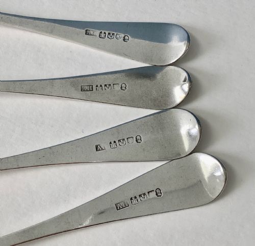 SET OF ANTIQUE GEORGIAN SILVER TABLE SPOONS TABLESPOONS - ADDITIONAL PHOTO 2