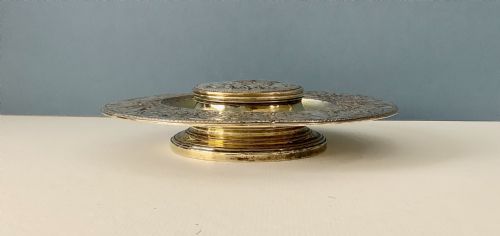 STUNNING ANTIQUE VICTORIAN INK WELL STAND ELKINGTON - ADDITIONAL PHOTO 5